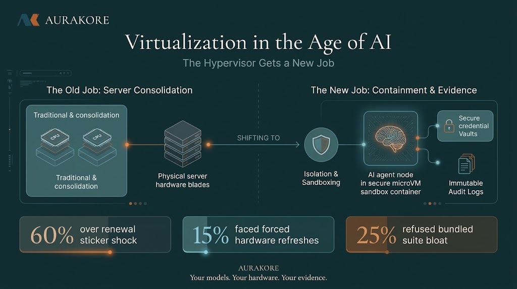 Virtualization in the Age of AI: the old job of server consolidation shifting to the new job of containment and evidence